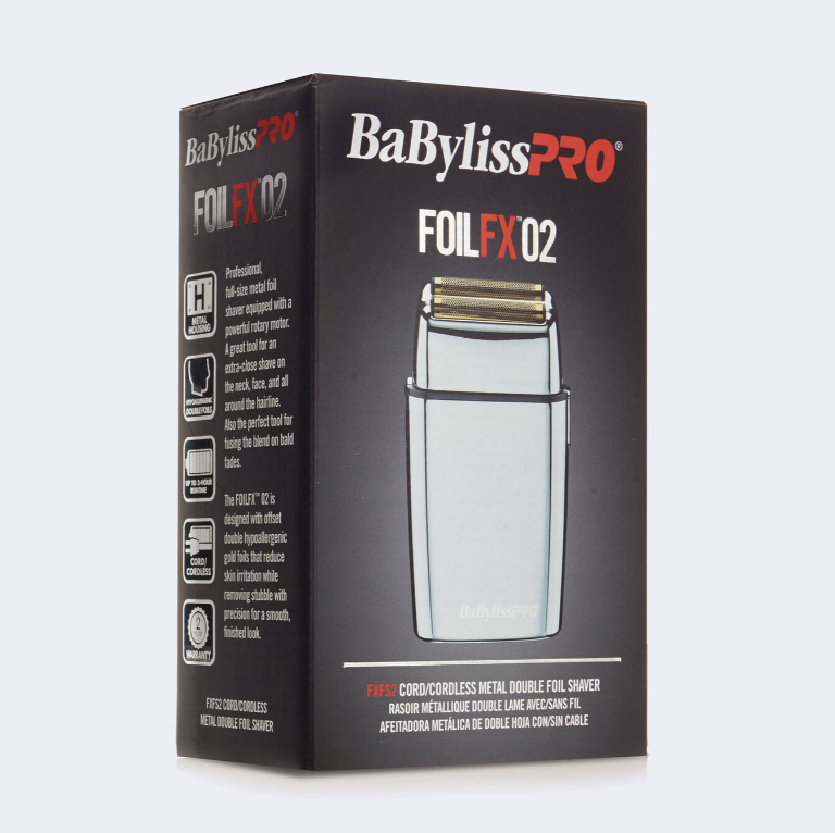 BABYLISSPRO® FOILFX02™ RASOIR MÉTAL SANS FIL DOUBLE FOIL Argent FXFS2