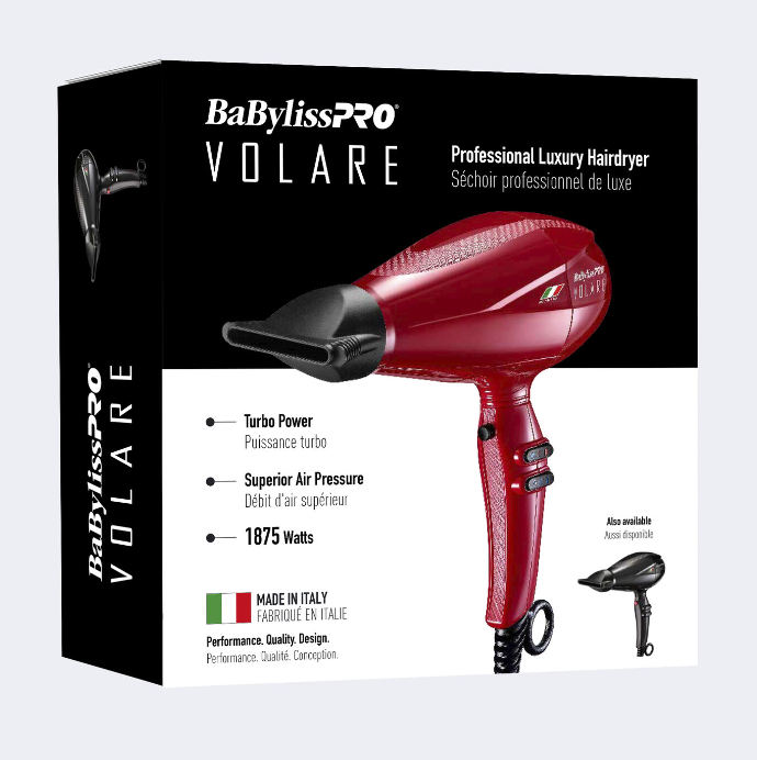 Sèche-cheveux ionique en nano-titane BaBylissPRO® Volare (rouge) BABFRV1C