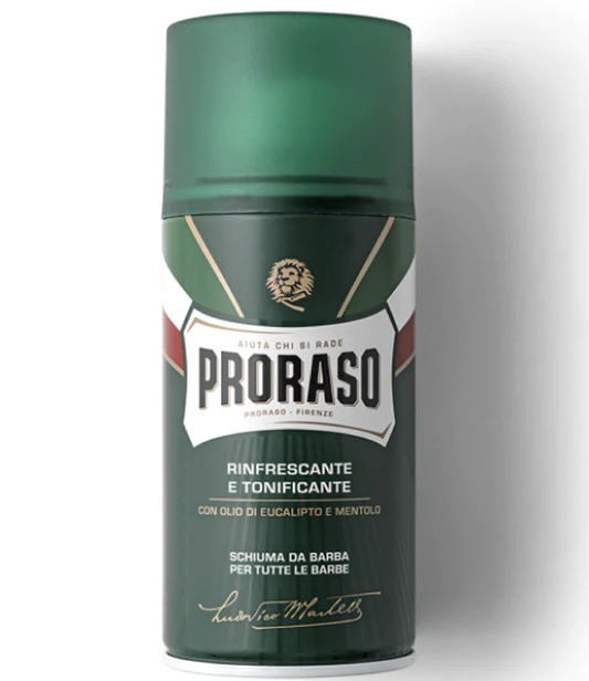 Mousse à Raser Proraso : Eucalyptus RAFRAÎCHISSANT Vert P192
