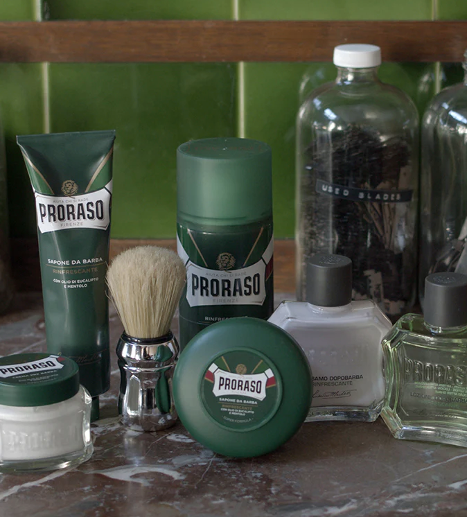 Mousse à Raser Proraso : Eucalyptus RAFRAÎCHISSANT Vert P192