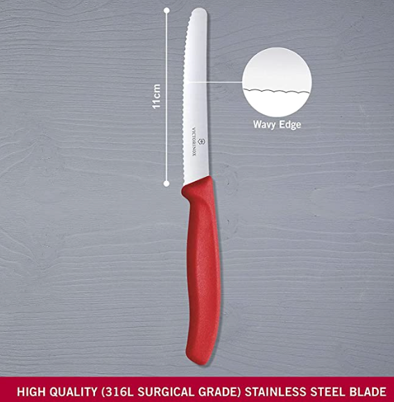 Couteaux de cuisine Victorinox - Swiss Classic Utility 4½" dentelé, lame ronde