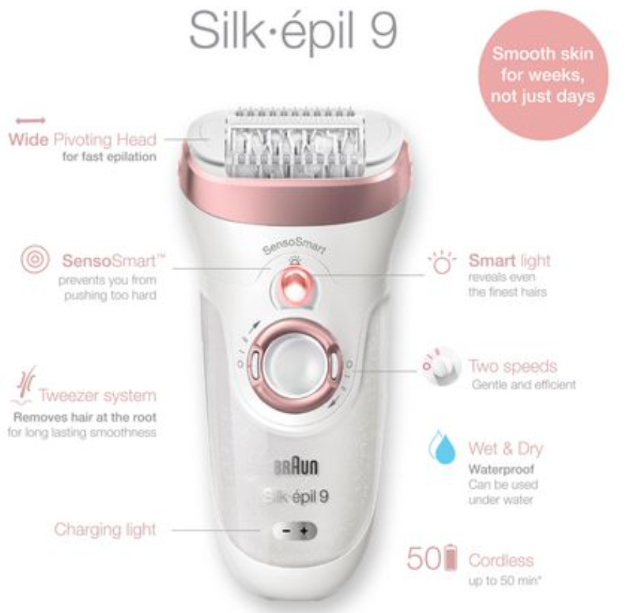 ÉPILATEUR BRAUN OR ROSE SES9870