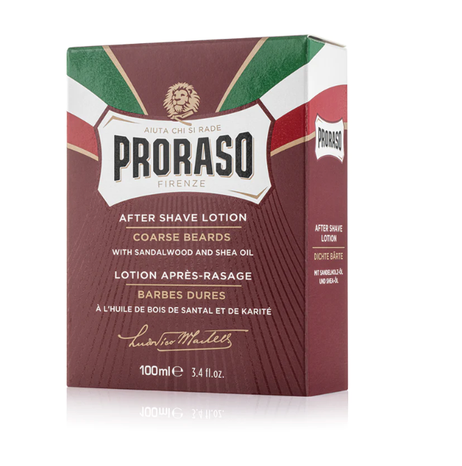 Lotion après-rasage Proraso : Barbes rousses rouges Bois de santal et huile de karité P472