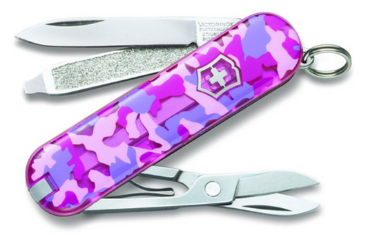 Outil classique de l'armée suisse, camouflage rose 0.6223.T5R2-X3