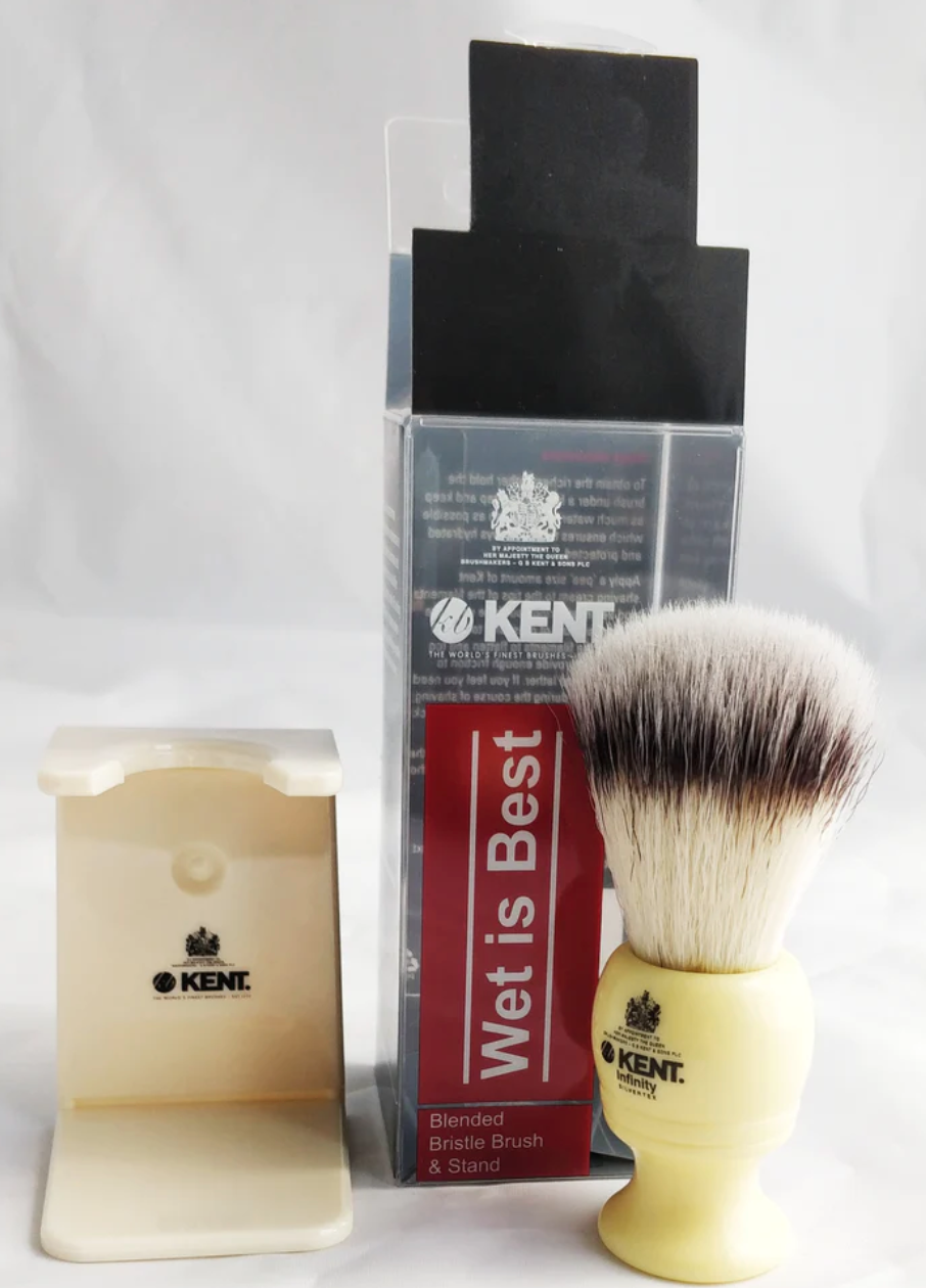 Ensemble de rasage Kent 2 pièces, brosse et support à poils mélangés, crème acrylique K-WETISBEST