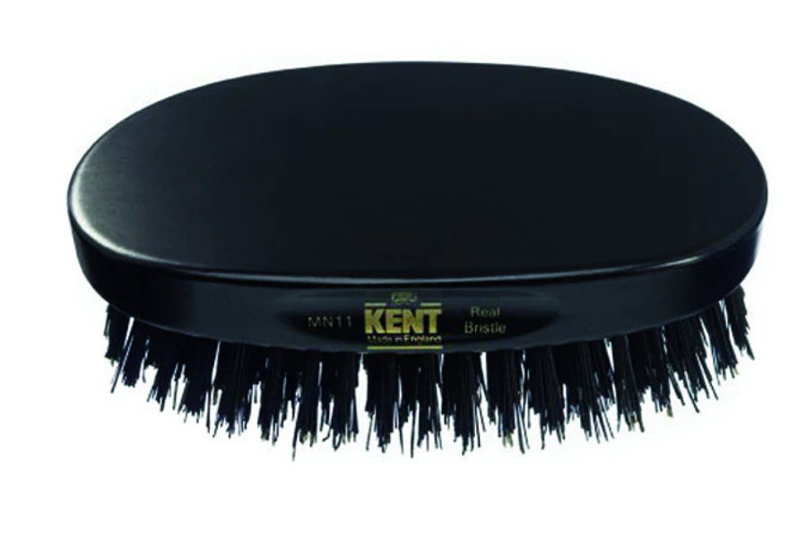 Brosse militaire Kent, ovale, poils noirs, bois d'ébène K-MN11