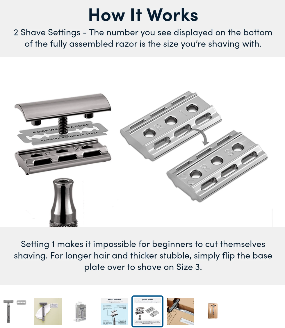 Rasoir double tranchant Rockwell Razors 2C - Gunmetal RR-960330