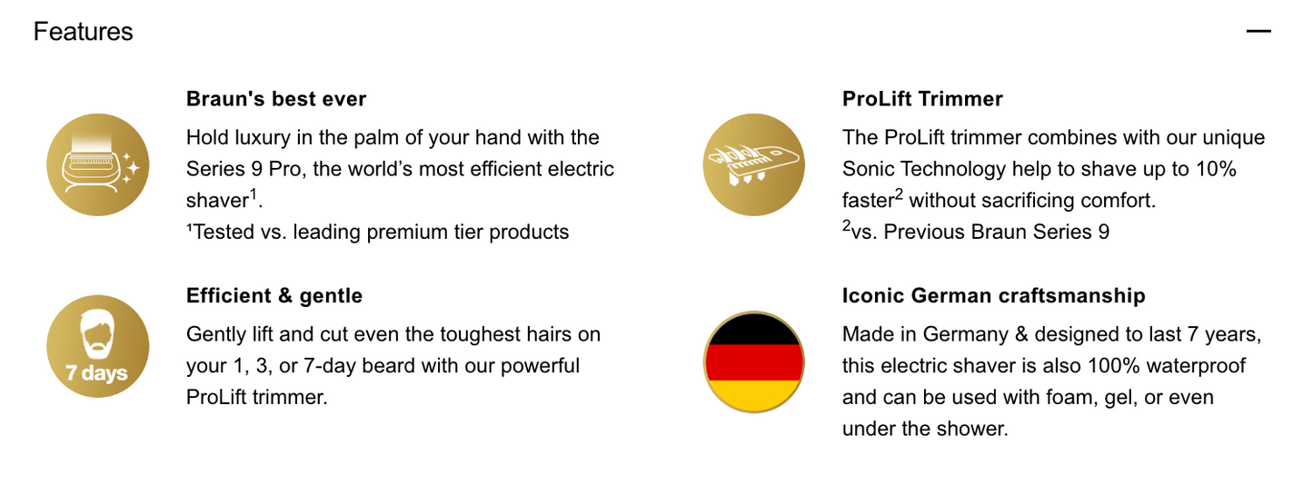 Rasoir électrique Braun, série 9 Pro, avec SmartCare Center, 9465 cm3