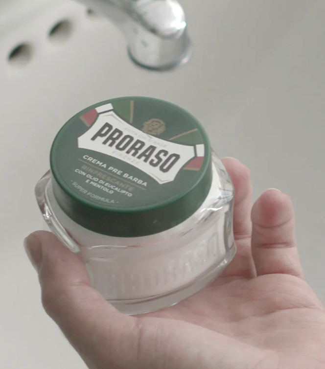 CRÈME PRÉ-RASAGE Proraso : Eucalyptus RAFRAÎCHISSANT Vert P301