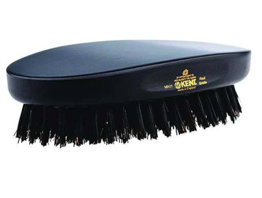 Brosse militaire Kent, ovale, poils noirs, bois d'ébène K-MN11