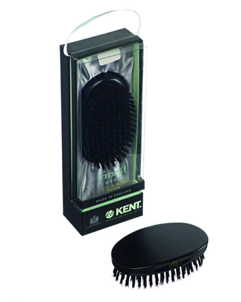 Brosse militaire Kent, ovale, poils noirs, bois d'ébène K-MN11