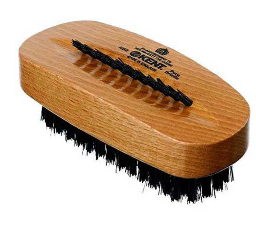 Brosse à ongles Kent Aqua K-NB2, poils noirs avec rangée de poils au dos, bois de hêtre K-NB2