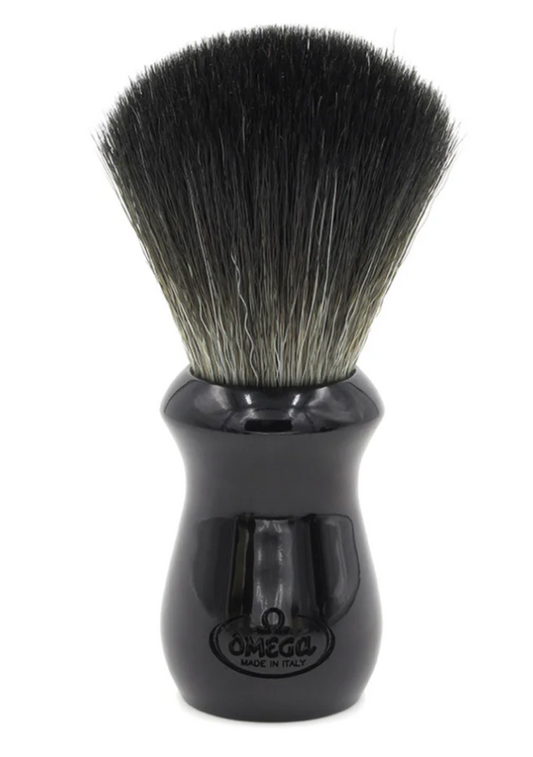 Blaireau de rasage en fibre Omega BLACK Hi-Brush OMG-96897 