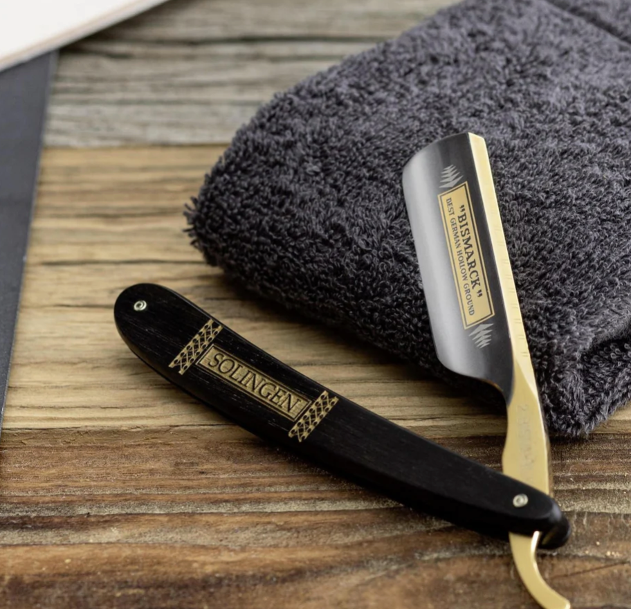 Rasoir droit Dovo Bismark, manche en bois d'ébène 6/8". Solingen, Allemagne DV-26810