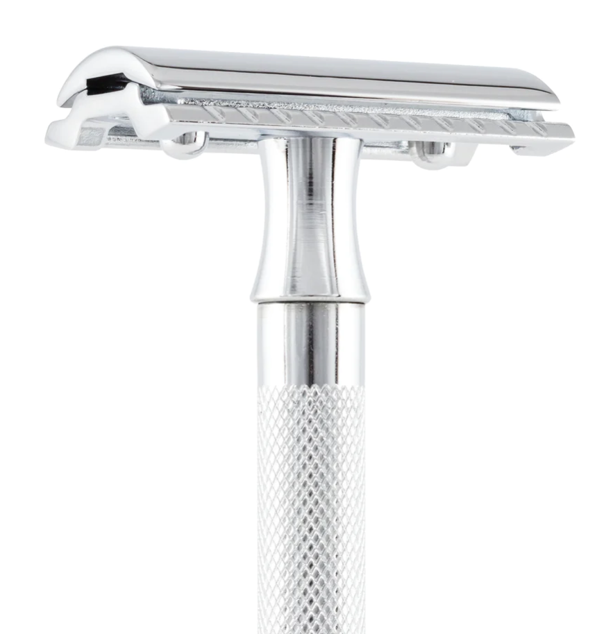 Rasoir de sécurité Merkur 23C à double tranchant, coupe droite, manche extra long, chrome MK-23001