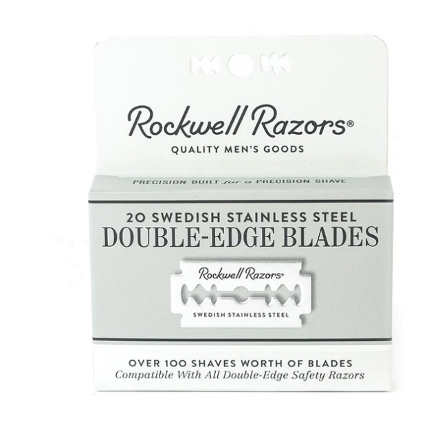 Rockwell Razor Lames à double tranchant en acier inoxydable suédois - Paquet de 20 lames RR-960644