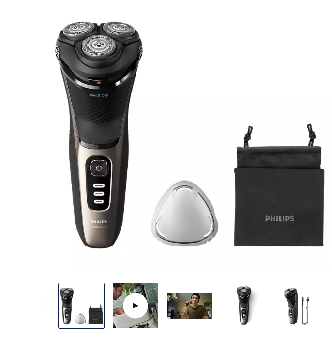 Rasoir électrique Philips série 3000 Wet &amp; Dry S3242/12