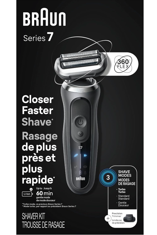 Rasoir rechargeable Braun 7120S Series 7, 3 modes, humide et sec 